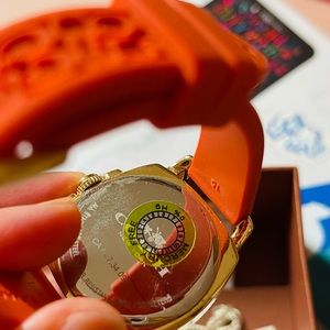 Coach Boyfriend Watch Gold w/ orange strap
